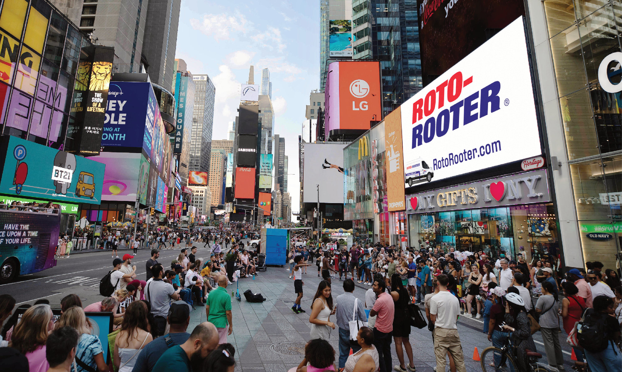 A photo of billboard media in Times Square, New York 