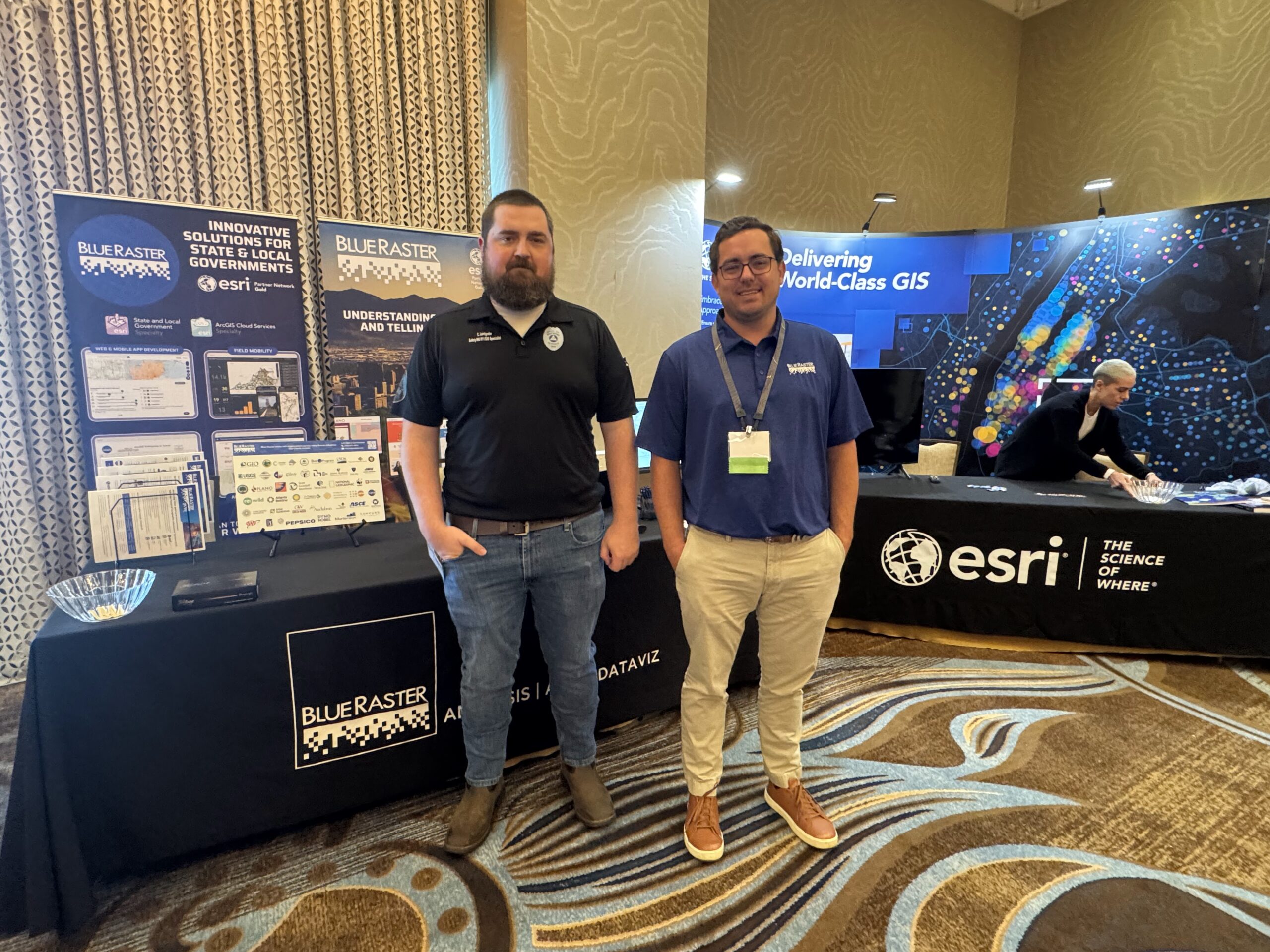 Picture of Blue Raster Project Manager Nate Lickteig with Colton Landgrebe, GIS Administrator at San Patricio County, TX
